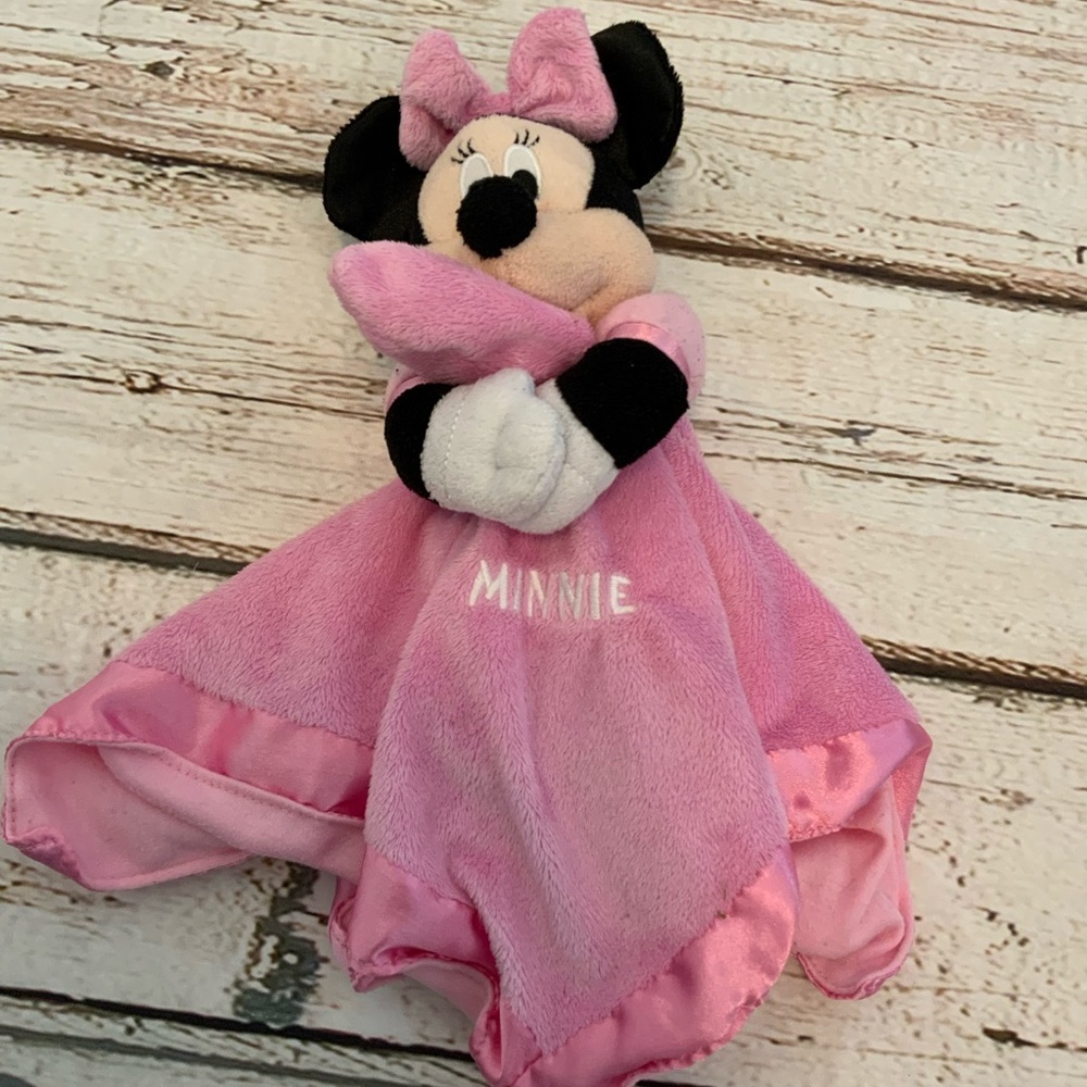 Disney Baby Minnie‎ Mouse Lovey Crinkle Security Blanket Plush Ruffle Satin Trim